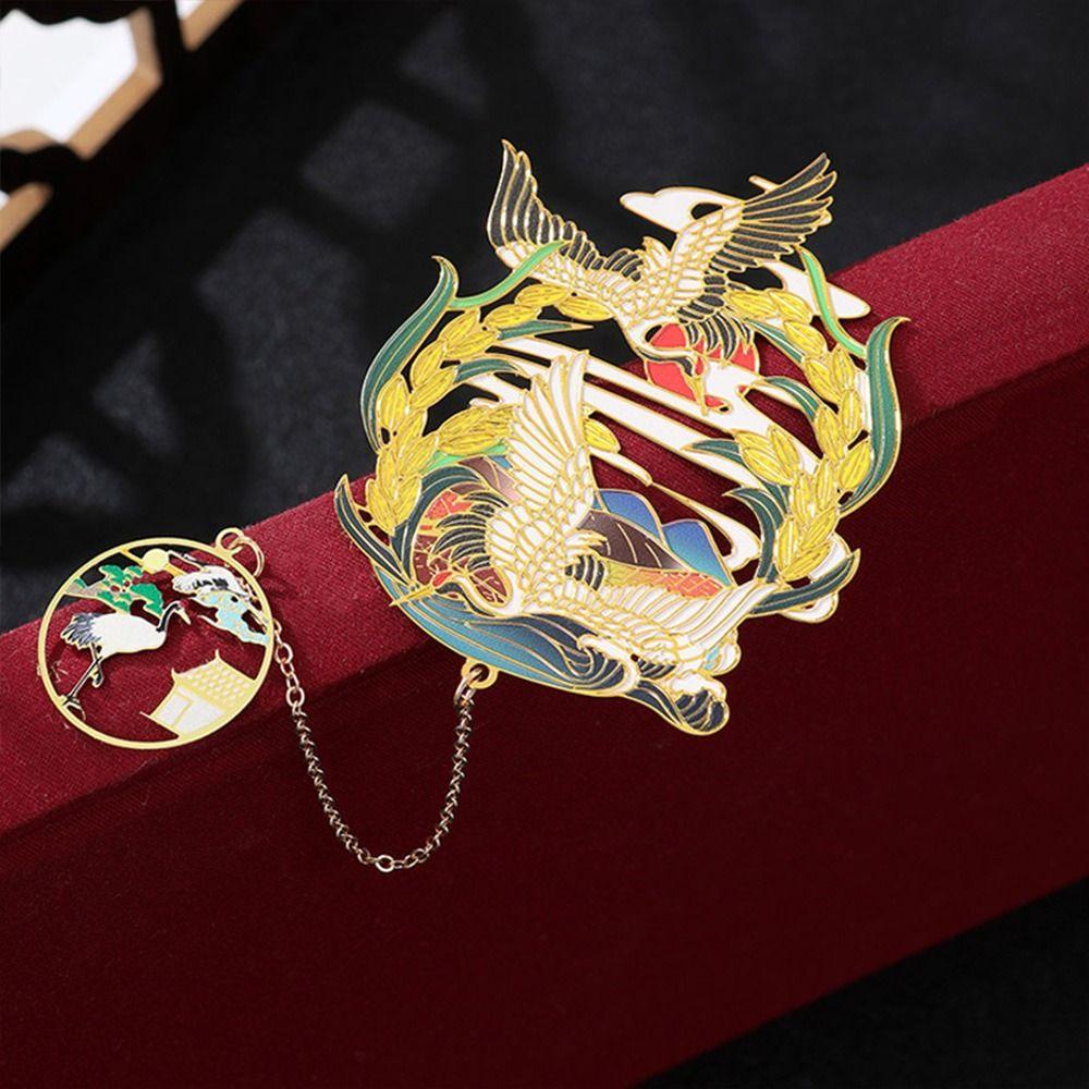 Mmluck crane Đánh Dấu Trang Sách Khoét Rỗng Bằng Kim Loại Kiểu Trung Hoa Sáng Tạo Dùng Làm Quà Tặng Sinh Nhật May Mắn