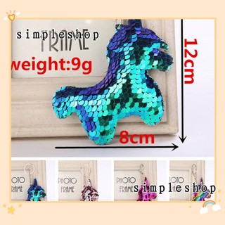 Móc khóa trang trí hình chú kỳ lân đính sequin đẹp mắt