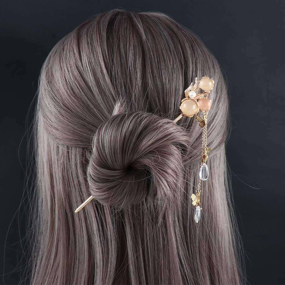 Mxgoods Trâm Cài Tóc Tua Rua Hình Hoa Bướm Phong Cách hanfu Cổ Điển Thời Trang