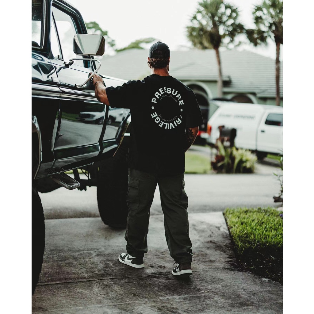 Ready stock kris cbum pressure is a privilege loose sports short-sleeved t-shirt