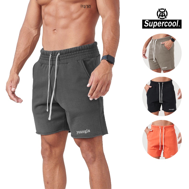 #SupercooL# Quần Short Ngắn Thể Thao Young LA X Cbum Vải Cotton Logo Thêu Thun Short Đùi Thể Thao Nam Quần Nỉ Baggy Côtton Dày Dặn Cao Cấp Phong Cách Âu Mỹ Vải Thoáng Túi Hộp Trơn Thấm Hút Mồ Hôi Tốt Chạy Bộ Chuyên Đơn Giản Thể Dục Bóng Rổ Gym