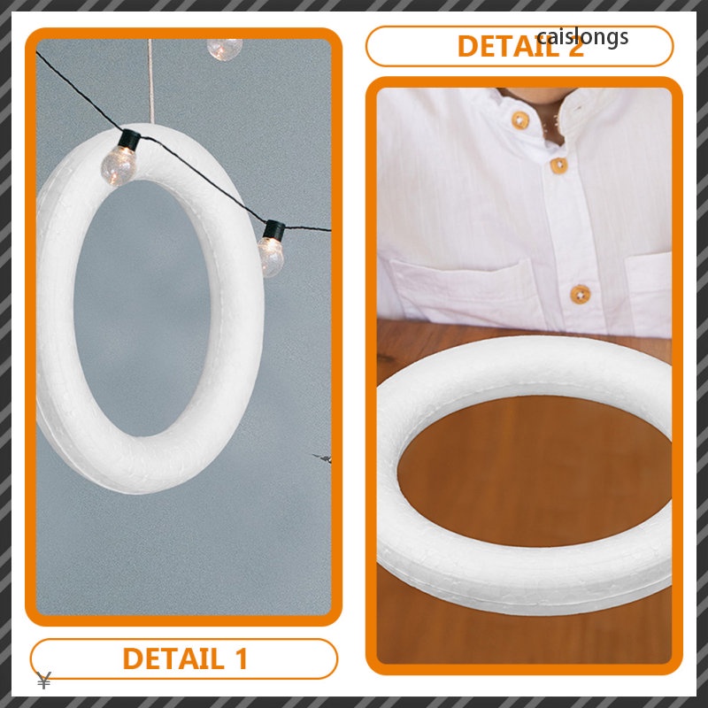 Set 6 Vòng Xốp Tròn Rỗng Trang Trí Vòng Hoa Thủ Công