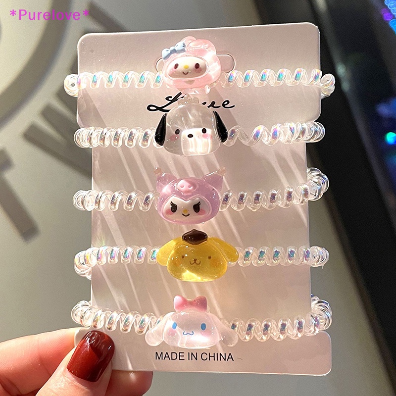 Dây Cột Tóc Cao Su Co Giãn Hình Sanrio Kuromi Đáng Yêu Cho Bé Gái Mới