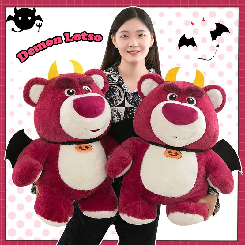 Thú Nhồi Bông Hình Gấu Dâu Tây 3 Demon Lotso Làm Quà Halloween Cho Bé Gái