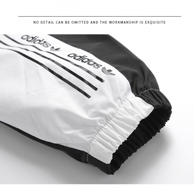 Áo Khoác Gió Adidasoriginals 100% Chính Hãng In Họa Tiết Kẻ Sọc Cổ Điển Thời Trang Cho Nam Và Nữ