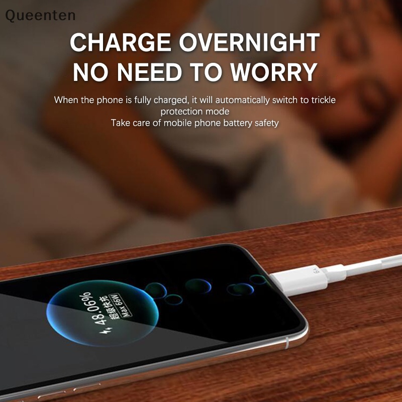 Cáp sạc siêu nhanh queenten 1 / 1.5mile 6a 66w usb type-c cho xiaomi samsung huawei qt