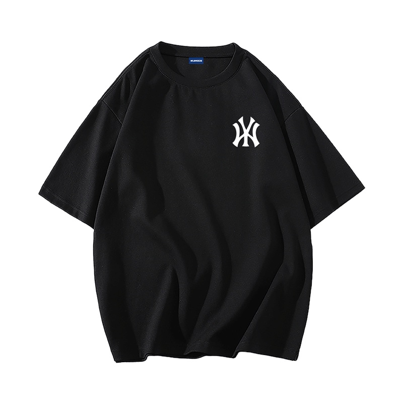 N-y co-thương hiệu mùa hè hợp thời trang thương hiệu nam crewneck cotton, tay ngắn, túi rời casual top couple t-shirt