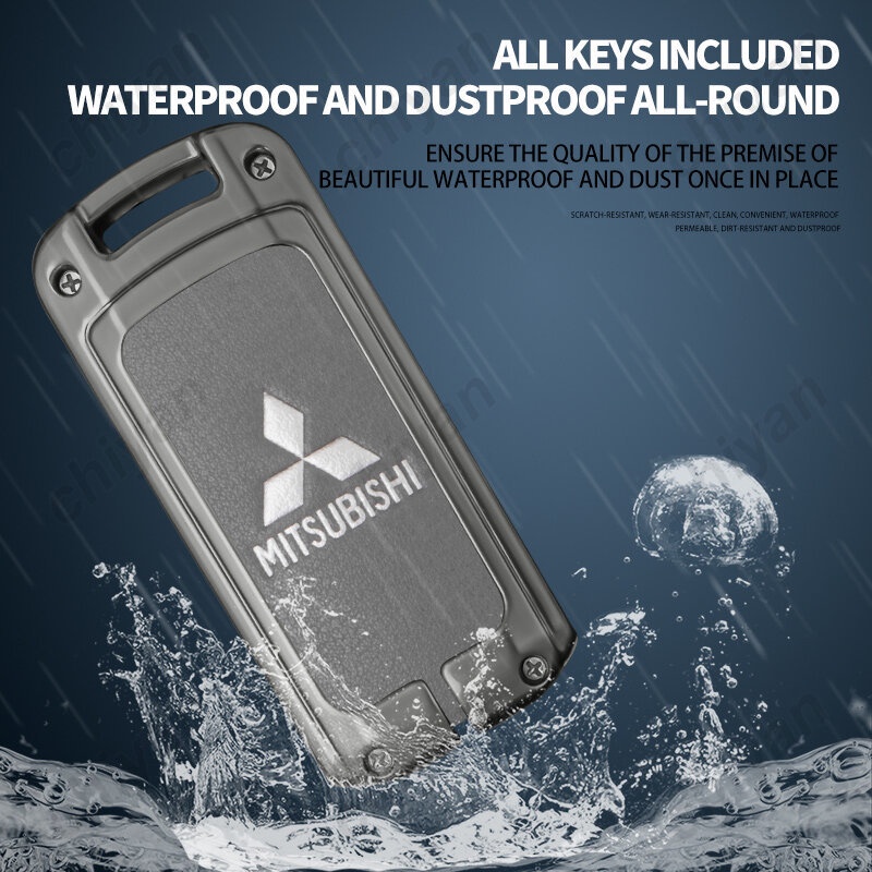 Vỏ Bọc Chìa Khóa Bằng Da Và Hợp Kim Kẽm Cao Cấp Sang Trọng Cho Mitsubishi ASX Xpander Cross Montero Pajero Outlander Sport Eclipse Strada Attrage Mirage L200