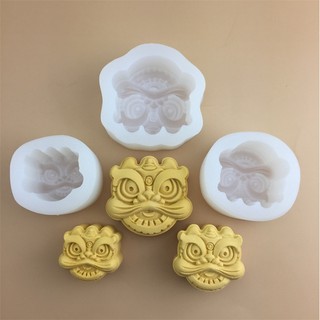 Khuôn Làm Bánh Trung Thu / Kem / Xà Phòng / Nến Hình Sư Tử Bằng Silicone DIY