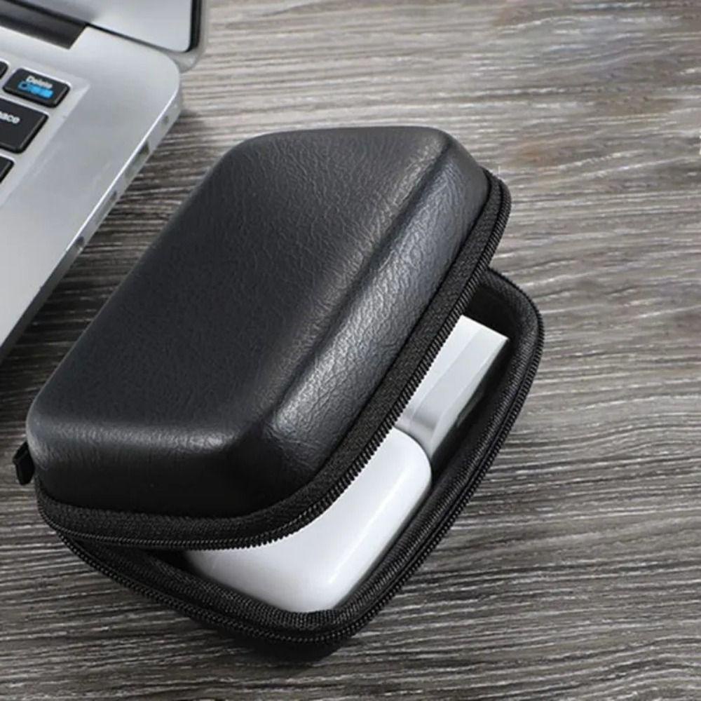 Túi Đựng Tai Nghe / Dây Cáp USB Bọc Da PU Có Khóa Kéo Cho Nam Nữ