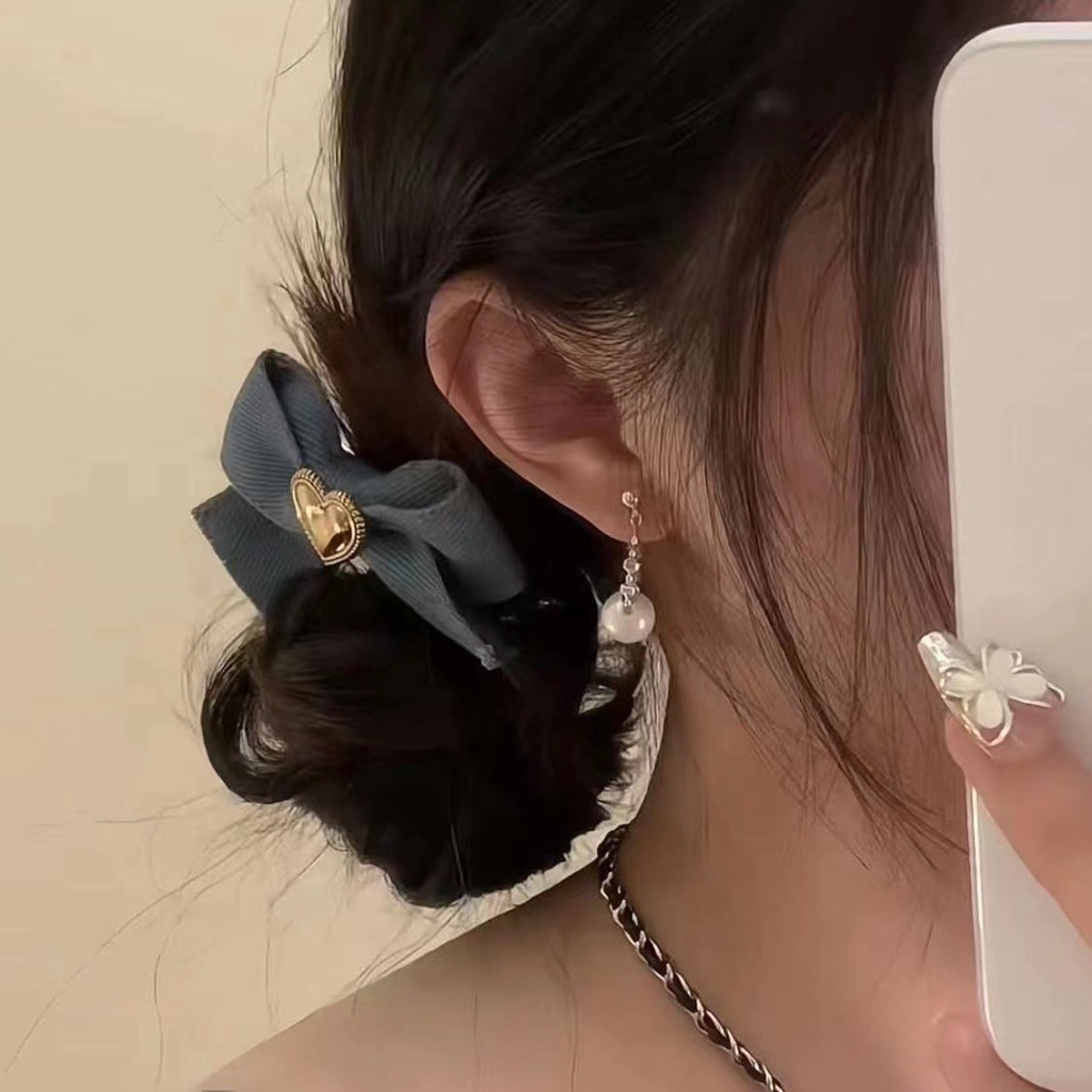 Kẹp Tóc Hình Nơ Kim Loại Thời Trang Retro