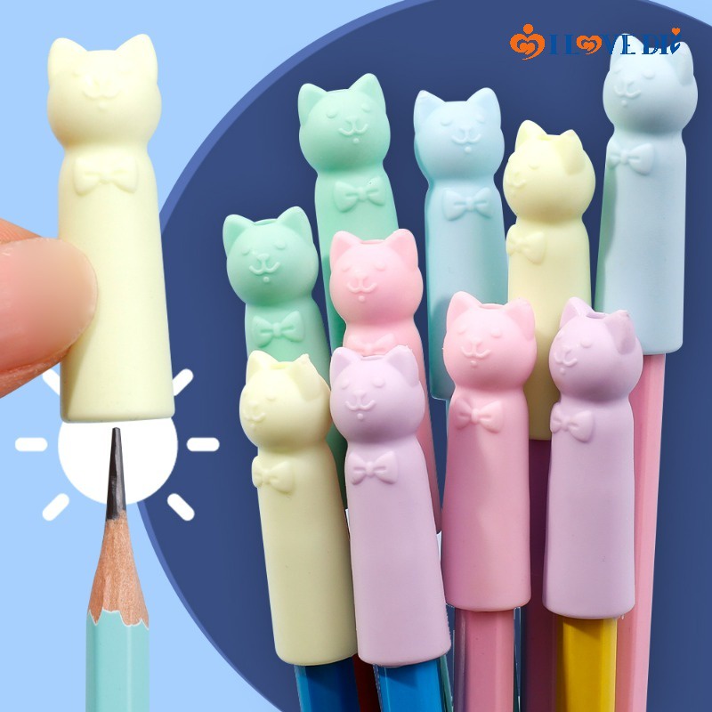 Cục Tẩy Bút Chì 2 Trong 1 Hình Mèo Hoạt Hình Màu Sắc Ngẫu Nhiên