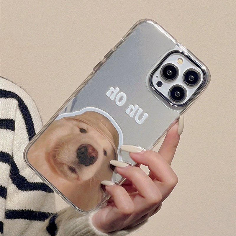 Ốp Điện Thoại Hình Chó Mèo Tráng Gương Cho iPhone 14 13 12 11 Pro Max XR IX