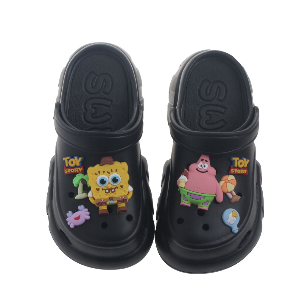 Dép Bít Mũi Đế Dày Đục Lỗ Họa Tiết Hoạt Hình Dễ Thương Thời Trang Mùa Hè Cho Nữ