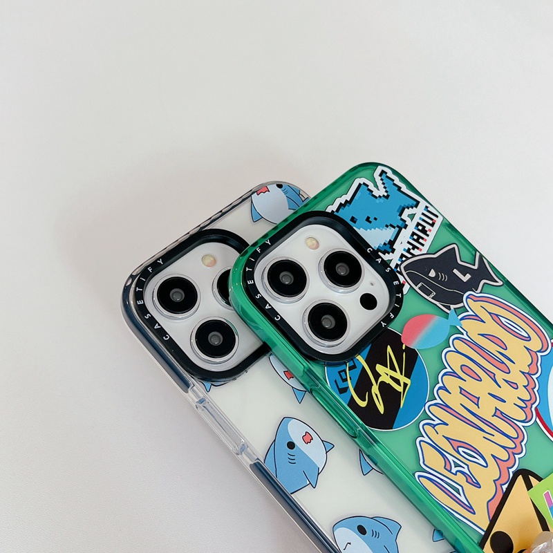 Casetify Ốp Điện Thoại tpu silicone Mềm Hình Cá Mập Xanh Cho iphone 14 15 12 13 pro max