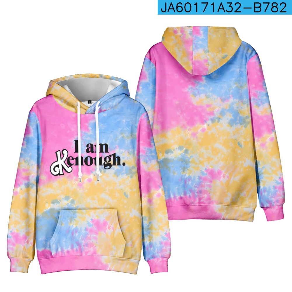 Phim barbie ken hoodie i am kenough cosplay 3d tie dye sweatshirt dài tay unisex thời trang hàng đầu áo pull cộng với kích thước