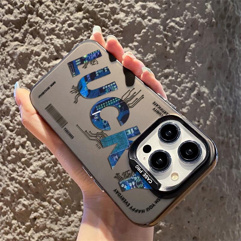 Ốp Điện Thoại Cứng Màu Nhám Hình Nhãn Hiệu May Mắn Cho iphone 11 12 13 14 Pro Max 14Plus ip 12promax 13promax