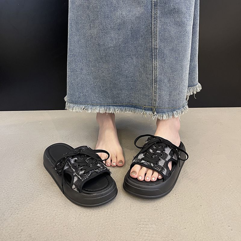 Dép dày đế Sandal Đế Dày Thời Trang Xinh Xắn Dành Cho Nữ