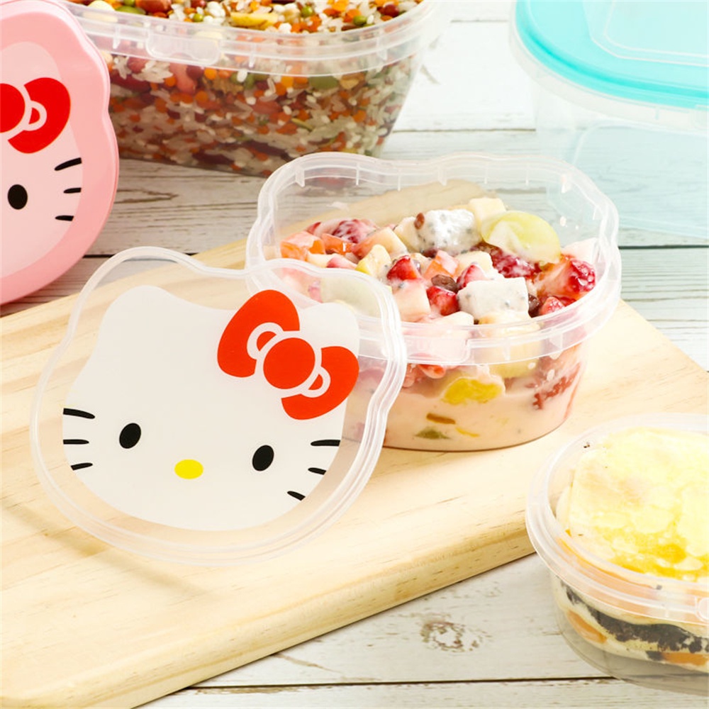 Hộp Bento Sanrio Hộp Cơm Hello Kitty Di Động Trẻ Em Sinh Viên Cắm Trại Dã Ngoại Thức Ăn Hình Chữ Nhật Ngoài Trời Hộp Cơm Tươi Truing1