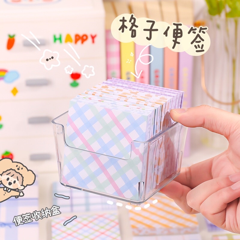 Set 80 tờ Giấy Note Pad Ghi Chú Kẻ Caro Màu Sắc Dễ Thương