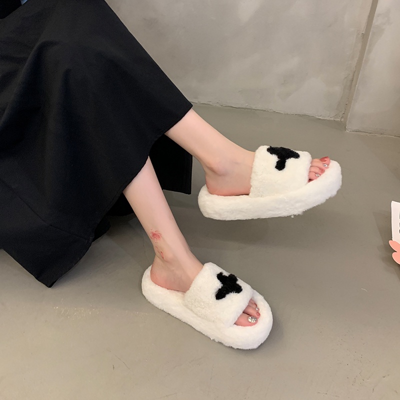 Dép bông ATIKOTA đế dày mềm mại nhẹ nhàng đi trong nhà ngoài trời cho nữ