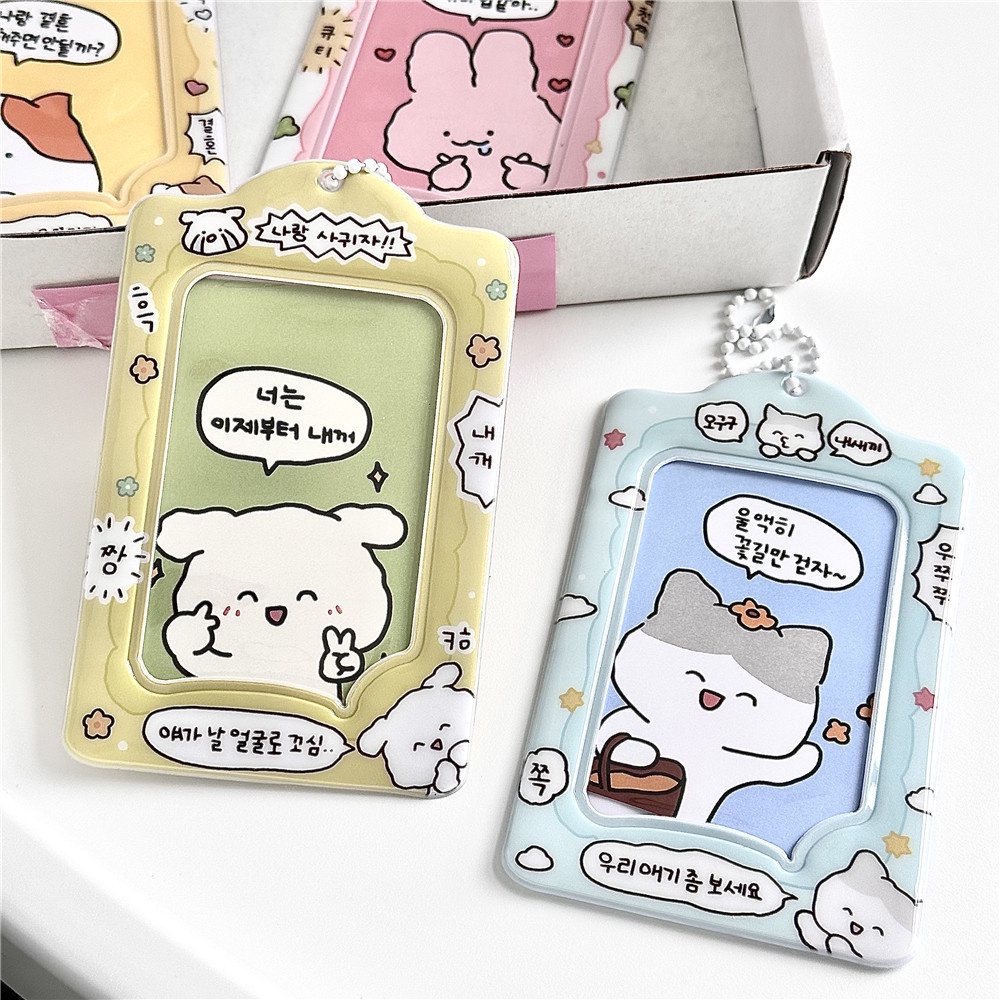 Ins wind cat dễ thương chủ thẻ han ảnh 3 inch thần tượng thẻ nhỏ thẻ sinh viên người tổ chức thẻ chủ mặt dây chuyền
