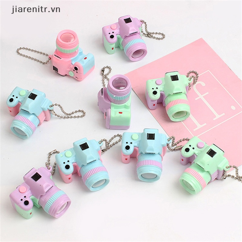 Ji 1pc máy ảnh hoạt hình móc chìa khóa xe hơi mặt dây chuyền máy ảnh cầm tay nhỏ nhà búp bê phụ kiện máy ảnh nhỏ kid gift vn