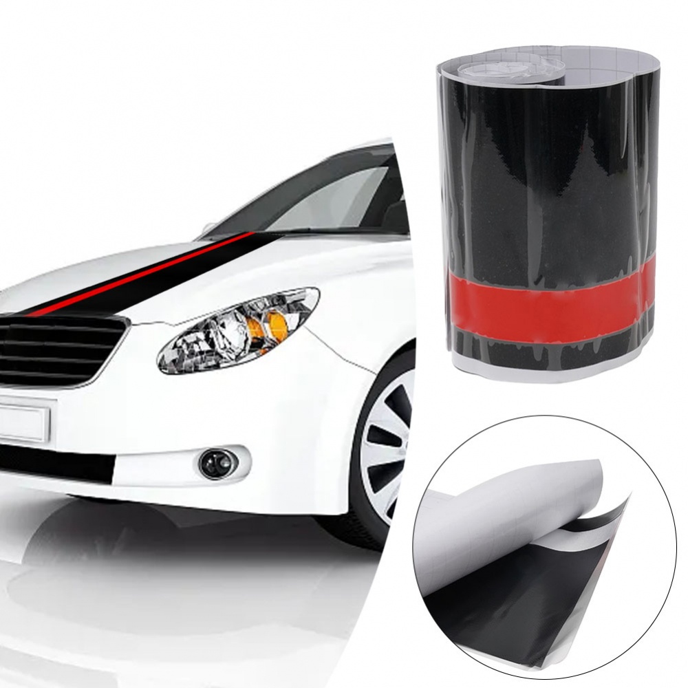 1 Miếng Dán decal 55 "x7" Sọc Đỏ Trang Trí Thân Xe Oto