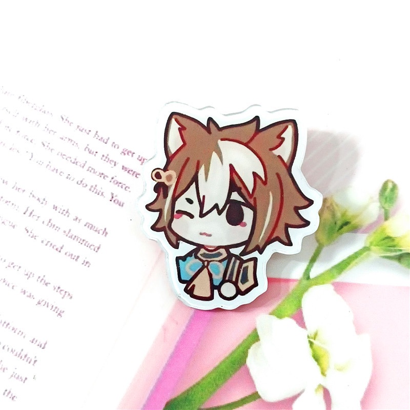 Trâm Cài Túi Học Sinh Bằng acrylic Phiên Bản q genshin Iqpact Hoạt Hình anime