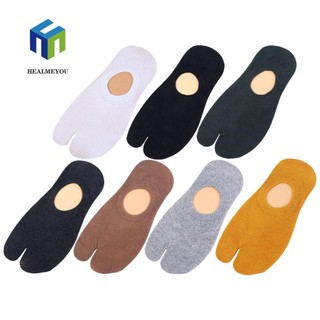 Tất cotton xỏ ngón mềm thông thoáng màu trơn thời trang Nhật cho nam nữ