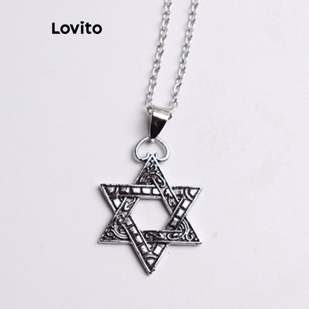 Dây chuyền Lovito kim loại màu trơn phong cách thường ngày cho nữ L60AD179