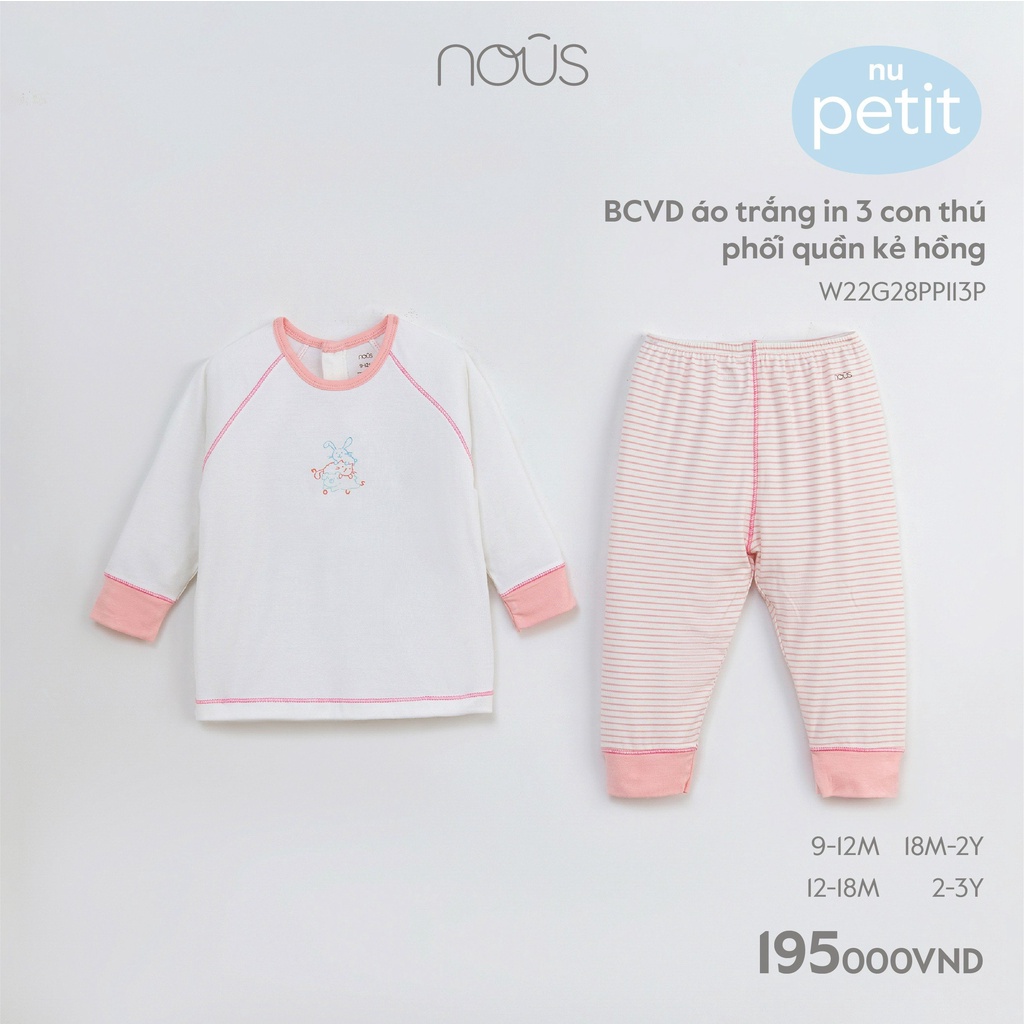 Bộ quần áo dài tay cài vai Nous 2023