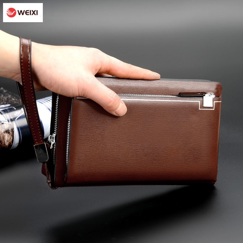 Ví nam dài cầm tay Ví Da Mềm Chống Thấm Nước Có Khóa Kéo Thời Trang Cho Nam ví cầm tay nam