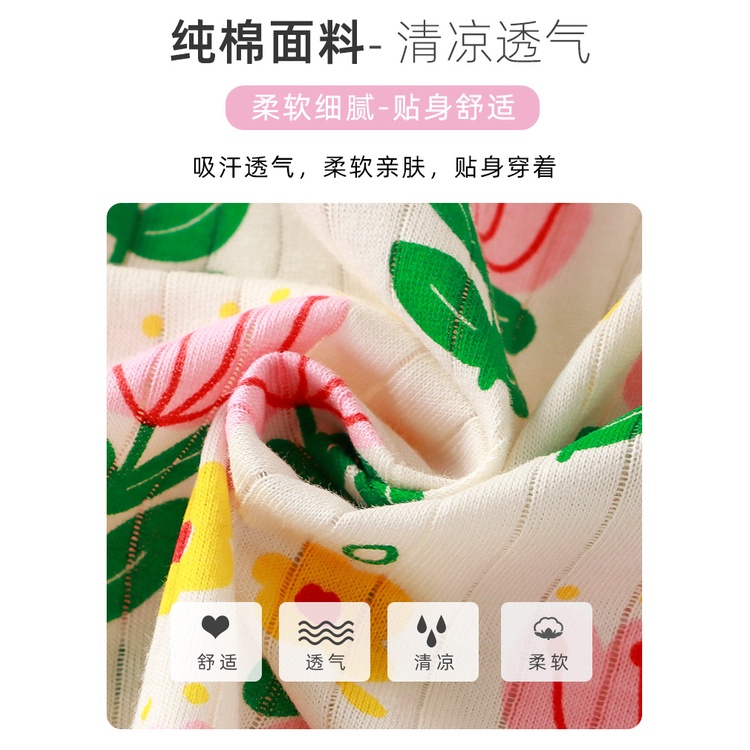 Bộ Đồ Ngủ Tay Ngắn Chất Liệu Cotton Thoáng Khí Thời Trang Cho Bé 70-130cm