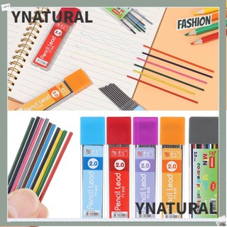 YNATURAL 9/12PCS Stationery Supplies Automatic Lead Pen Art Design School Office Mechanical Pencil Refills Cores Scrapbooking 2.0mm 2B Drawing Writing Painting Professional Sketch Black/Colorful/Multicolor