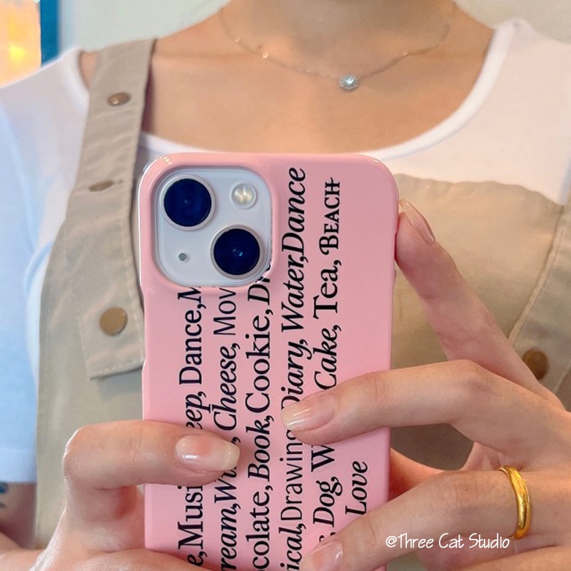 Fashion words pattern case for 14pro / 13promax / 13/12/11 / xsmax / xr pc hard phone case cover