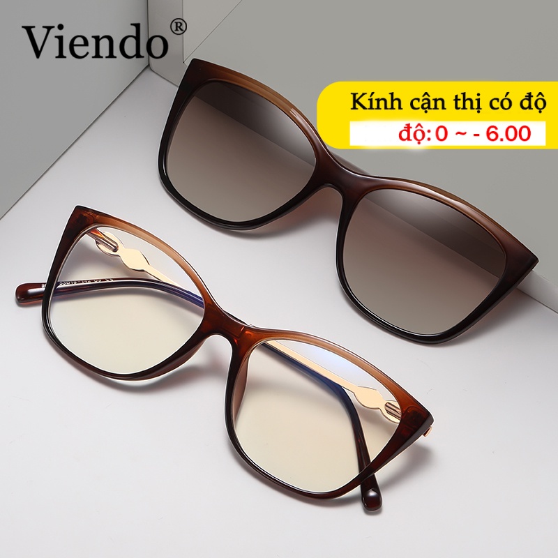 VIENDO Kính Mát Mắt Mèo Dạng Kẹp Chống Tia UV 2 Trong 1 Thời Trang Cho Nam Nữ Thích Hợp Cho Đi Xe Đạp/Ngoài Trời/Thể Thao/Lái Xe/Du Lịch(Có Thể Cắt Cận Thị Ống Kính)