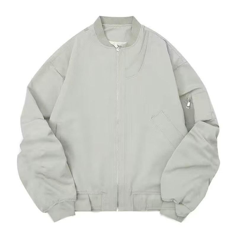 Áo khoác EERSHENSHI đồng phục bóng chày tay dài màu trơn đơn giản dễ phối đồ thời trang Hàn Quốc cho nam