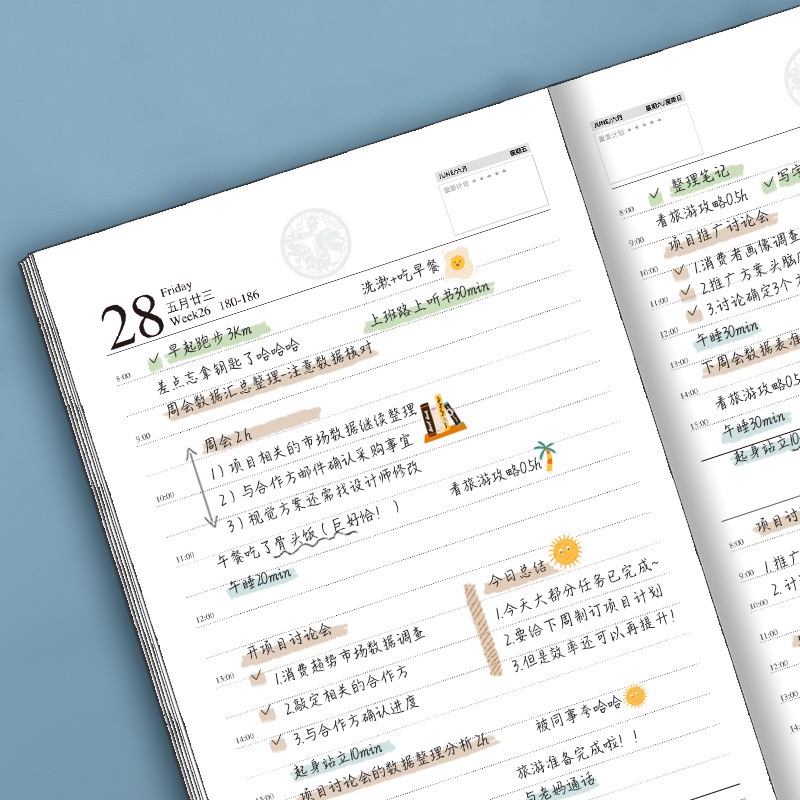 2024 agenda planner organizer diary a5 a6 notebook tạp chí hàng ngày văn phòng phẩm notepad lịch sketchbook office note book