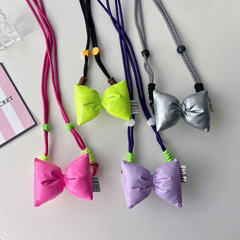 Ere1 công chúa dopamine bowknot phim hoạt hình điện thoại di động kẹp lưng dễ thương chuỗi chéo búp bê