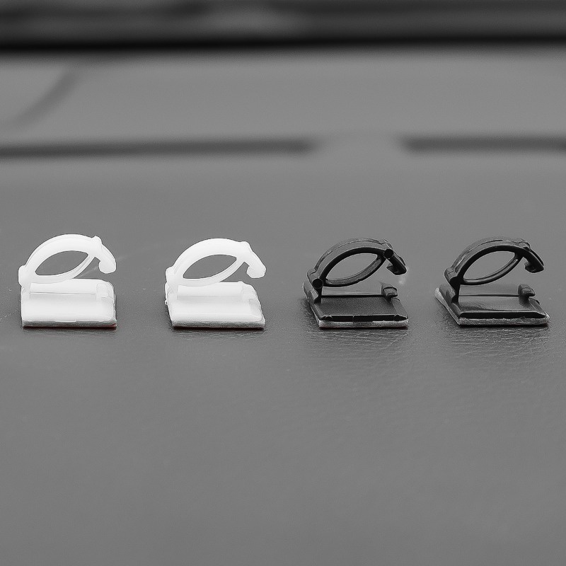 Kẹp cáp tự dính 10 cái / kẹp cuộn dây tổ chức dây usb / chốt giữ dây màu đen / công cụ quản lý đường dây cáp ô tô / quản lý cáp máy đo tốc độ ô tô