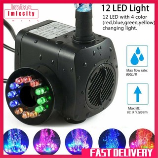 Máy bơm nước chìm imixcity với đèn 12 led 16w có thể tháo rời cho đài phun nước hồ bơi bể cá bể cá