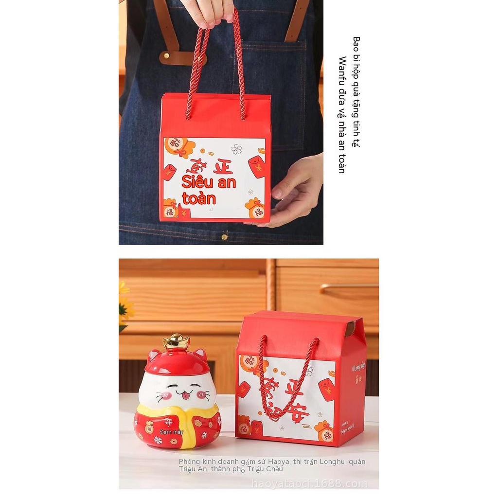 Cốc Mug Mèo May Mắn, Cốc Sứ Quà Tặng Sáng Tạo, Cốc Nước Dễ Thương, Cốc Gia Dụng Có Nắp, Cốc Quà Tặng Cá Tính