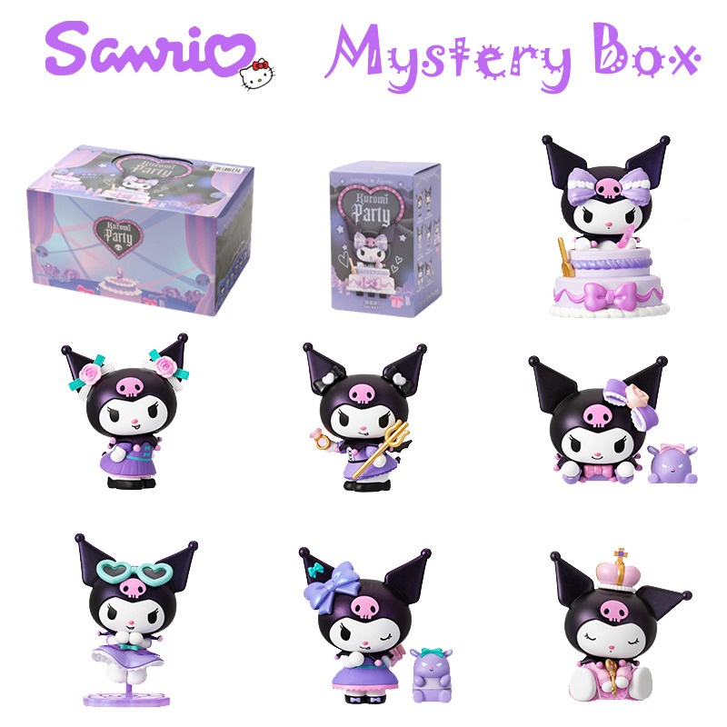 Sanrio kuromi original mystery box birthday party series mini figure surprise blind box người hâm mộ mô hình dễ thương bộ sưu tập quà tặng đồ chơi