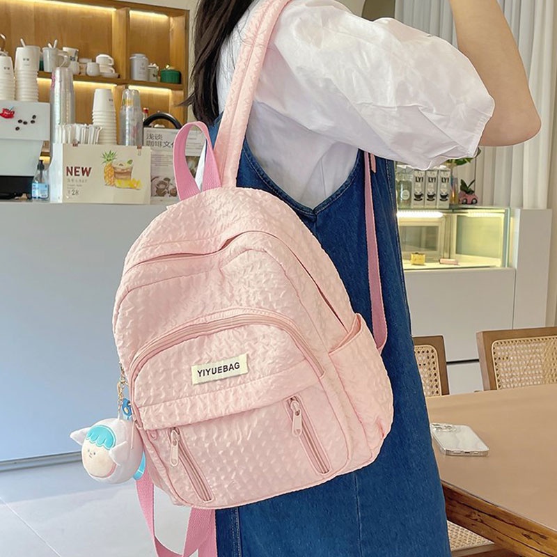 Elacent Ba Lô Đi Học mini Đơn Giản Dễ Thương Phong Cách Hàn Quốc