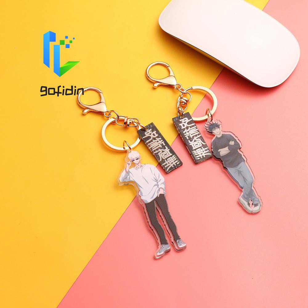 BARRY Special Jujutsu Kaisen KeyRings Fans Jewelry Fushiguro Megumi KeyRings Yuji Itadori Key Holder Portable Car Key Rings Bag Pendant Gift For Men Women Kid Car Interior Accessories Acrylic Gojo Satoru Keychains