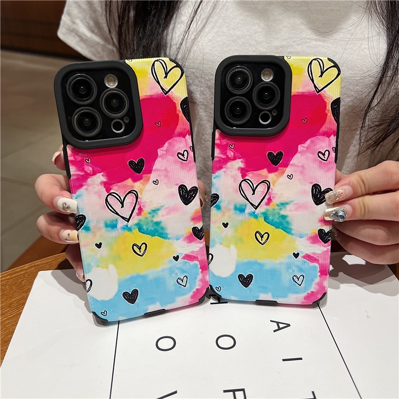 Graffiti heart case tương thích cho iphone 11 12 13 14 pro max soft tpu case xs max xr se2 7plus 8plus phone cover