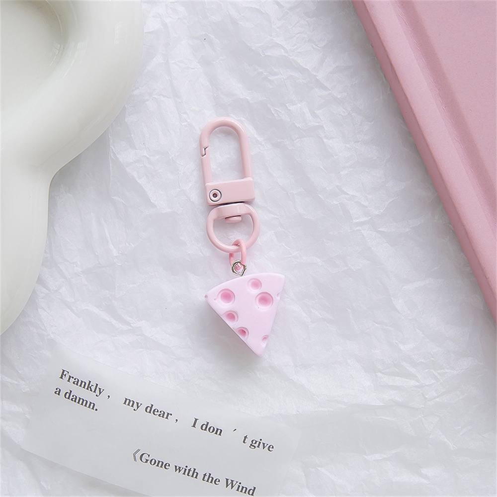 Phim hoạt hình dễ thương mô phỏng phô mai móc chìa khóa mãng cầu đồ trang sức trái tim nữ tính đồ ăn ngọt túi chơi mặt dây chuyền