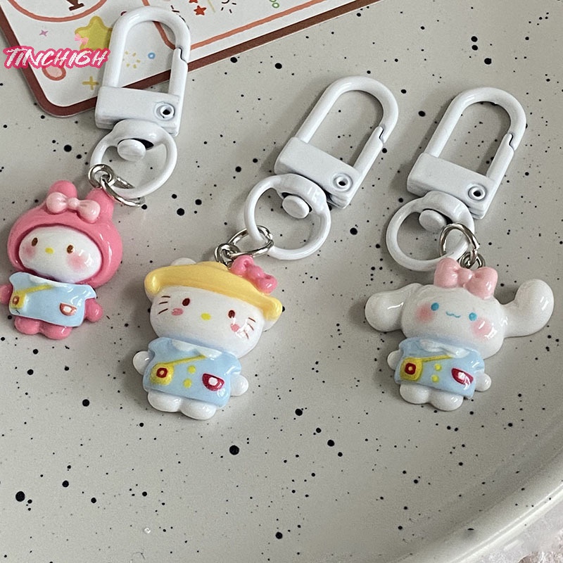 Phim hoạt hình sanrio anime my melody bag keychain dễ thương cinnamonroll kitty charm mặt dây chuyền đồ nữ tính trang trí móc chìa khóa ô tô