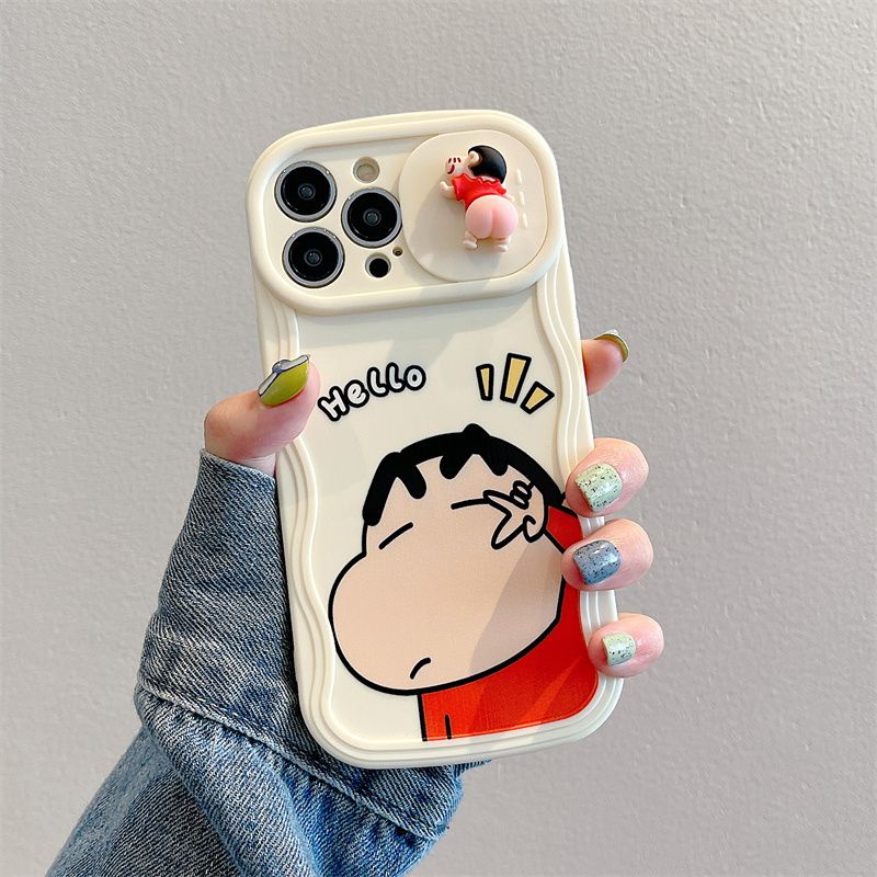 Thích hợp cho iphone 11 12 pro max x xr xs max se 8 plus iphone 13 pro max iphone 14 pro max hi shinnosuke phone case with little toy